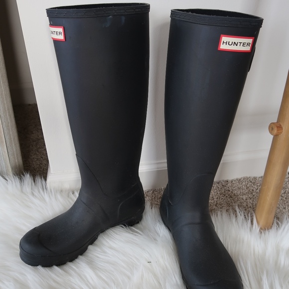 Hunter Shoes - Black Matte Tall Hunter Rain Boots